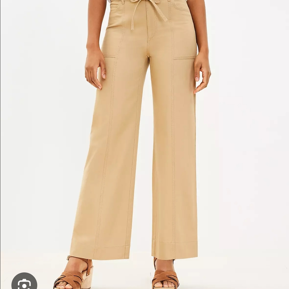 Women's Tan Wide-Leg Pants
